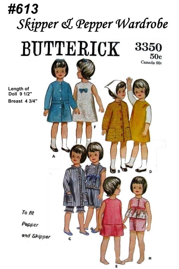 Barbie Doll Skipper Clothes Sewing Pattern McCalls 8357 - Vintage