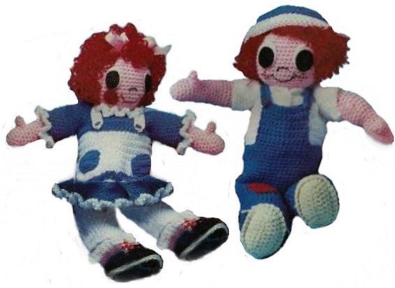 crochet raggedy ann and andy dolls
